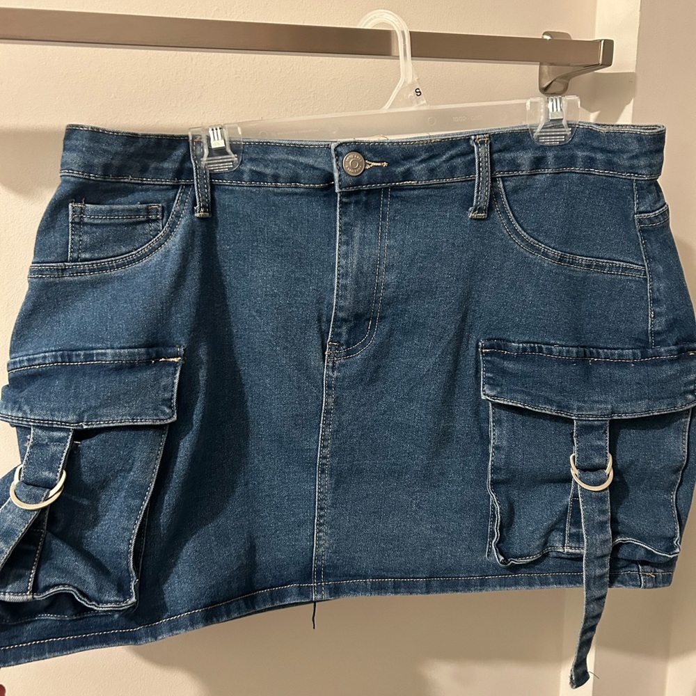 Denim mini skirt